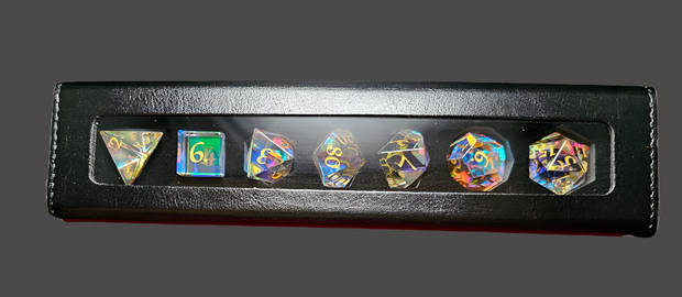 Mizuki's Hoard Rainbow Fantasy Glass Polyhedral Dice Set