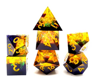 Mizuki's Hoard Star Burst Sharp Edge Resin Polyhedral Dice Set