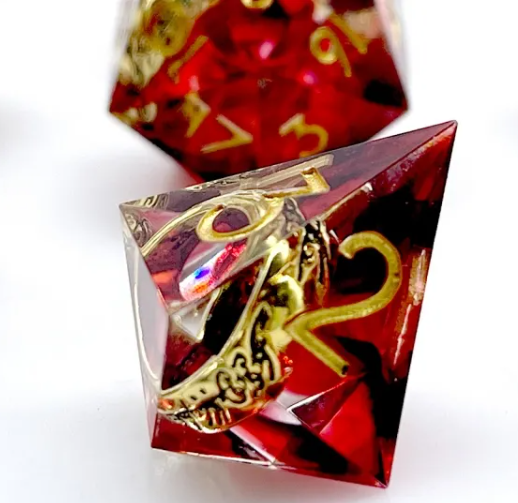 Mizuki's Hoard One Ring Sharp Edge Resin Polyhedral Dice Set