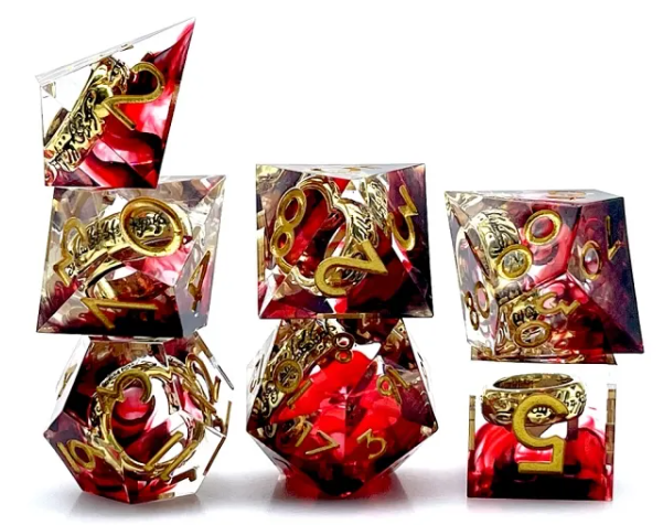 Mizuki's Hoard One Ring Sharp Edge Resin Polyhedral Dice Set