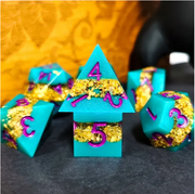 Mizuki's Hoard Kintsugi Sharp Edge Resin Polyhedral Dice Set