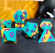 Mizuki's Hoard Kintsugi Sharp Edge Resin Polyhedral Dice Set