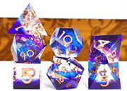 Mizuki's Hoard Galaxy Sharp Edge Resin Polyhedral Dice Set