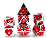 Mizuki's Hoard Queen of Hearts Metal Polyhedral Dice Set