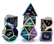 Mizuki's Hoard Glittering Prizes Rainbow Metal Polyhedral Dice Set