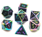 Mizuki's Hoard Glittering Prizes Rainbow Metal Polyhedral Dice Set