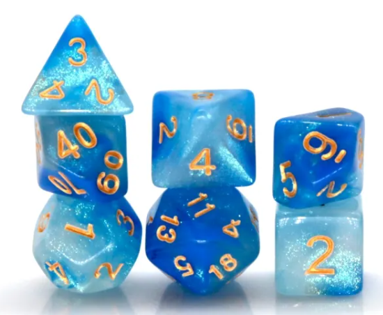 Mizuki's Hoard Coastal Waters Acrylic Polyhedral Dice Set