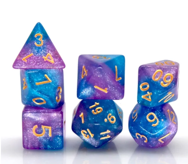 Mizuki's Hoard Mermaid's Kiss Acrylic Polyhedral Dice Set