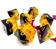 Mizuki's Hoard Star Burst Sharp Edge Resin Polyhedral Dice Set