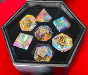 Mizuki's Hoard Rainbow Fantasy Glass Polyhedral Dice Set