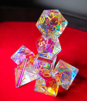 Mizuki's Hoard Rainbow Fantasy Glass Polyhedral Dice Set