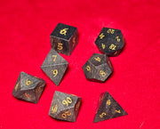 Mizuki's Hoard Black Sandalwood Polyhedral Dice Set