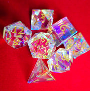 Mizuki's Hoard Rainbow Fantasy Glass Polyhedral Dice Set