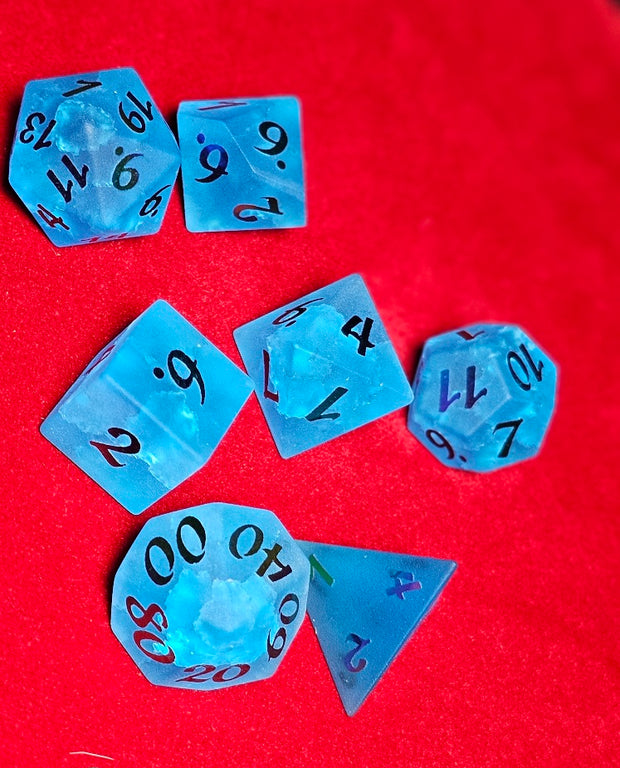 Mizuki's Hoard Misty Step Lightning Glass Polyhedral Dice Set